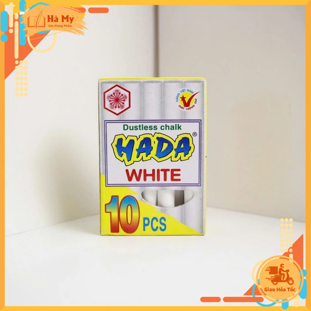 (Chỉ Giao Hỏa Tốc) Phấn viết bảng trắng - Phấn không bụi HADA