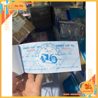 Combo 10 Xấp Phiếu vé giữ xe máy Khổ 7x16cm Có số nhảy và không số
