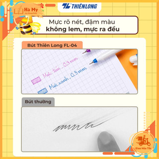 Vỉ 3 Cây Bút Lông Kim Beebee Thiên Long FL-04 Dáng bút thon gọn dễ cầm, xinh xắn