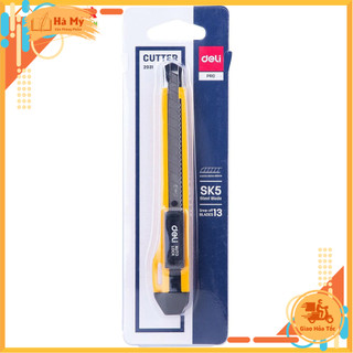 Dao Rọc Giấy Deli Cỡ Trung E2031 - Loại 13 Lưỡi Thép SK5 Sắc Bén