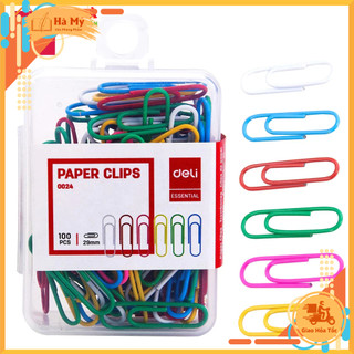 COMBO 5 Hộp Ghim Vòng Deli 0024 - Kẹp Giấy Tài Liệu Đa Năng Tiện Lợi