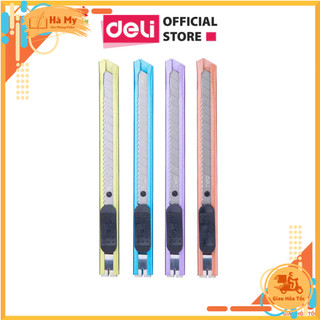 Combo 5 Cây Dao Rọc Giấy Nhỏ Deli E2066 - Loại 13 Lưỡi Dao Bằng Thép Hợp Kim SK5 Sắc Bén