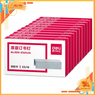 Combo 5 Hộp Kim Bấm 23/10 Deli E0015 Ghim dập được 60 tờ