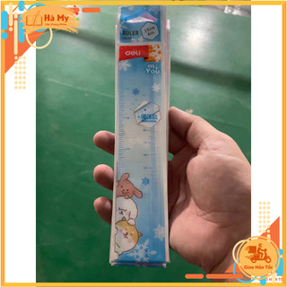 Combo 2 Cây Thước kẻ nhựa cứng mica 15cm Deli EH655