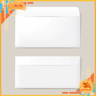 (Xấp 100 cái) Bao Thư Trắng 12 x 18cm Giấy Trắng Cao Cấp Dày 80gsm