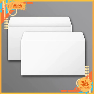 (Xấp 100 cái) Bao Thư Trắng 12 x 18cm Giấy Trắng Cao Cấp Dày 80gsm