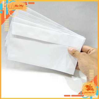 (Xấp 100 cái) Bao Thư Trắng 12 x 18cm Giấy Trắng Cao Cấp Dày 80gsm