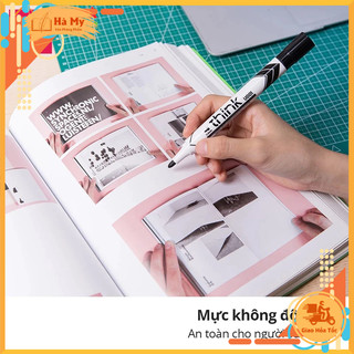 Combo 5 Cây Bút Lông Viết Bảng Trắng Xóa Được Deli 3 Màu U001 - Bút Viết Trơn Mượt Tiện Dụng