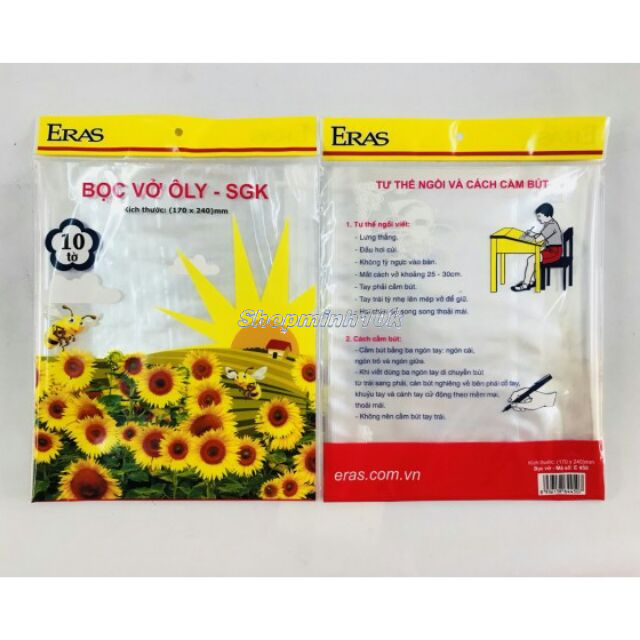 Bọc vở ô ly và SGK 170*240mm Eras E450