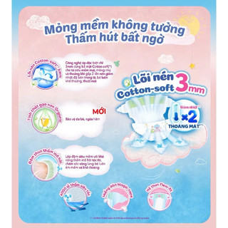 Tã Dán Bobby siêu thấm khô thoáng size M76 miếng cho bé 6-11kg