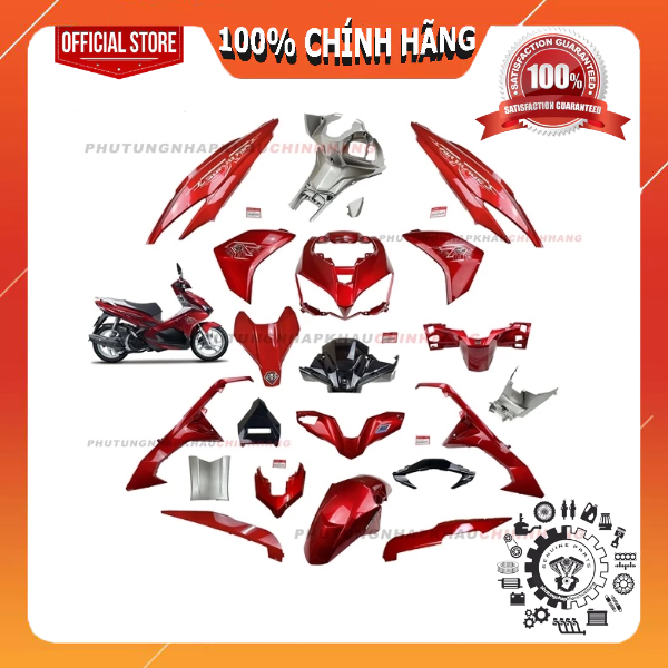 [LẺ MÓN] Dàn áo AB 125 2019 màu Đỏ Bạc Đen tem Cao Cấp, Air Blade 125 2016 2017 2018 chính hãng