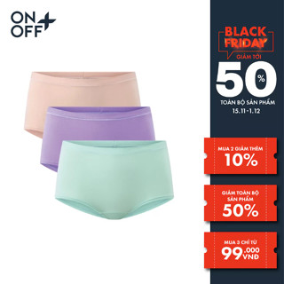 Quà tặng bất ngờ | Combo 3 Quần lót nữ ONOFF boyshort tencel Modal mêm mại kháng khuẩn tự nhiên - 16UN24A062