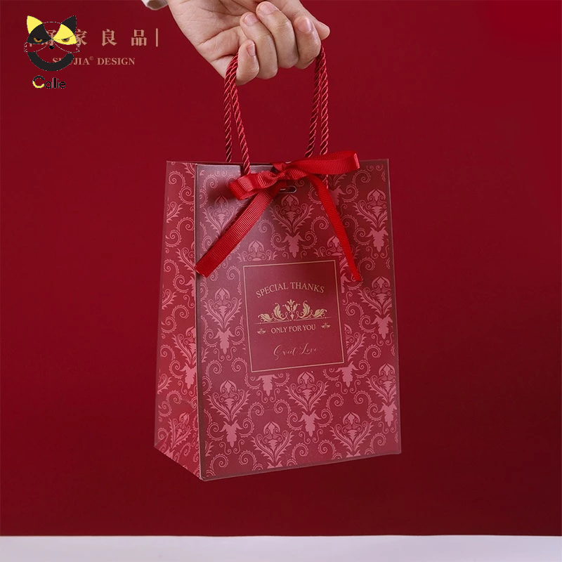 {sỉ từ 7K} Túi đựng quà tặng sang trọng phong cách Châu Âu - Túi quà cao cấp ivory Callie size lớn 20x15x8cm (có nơ)