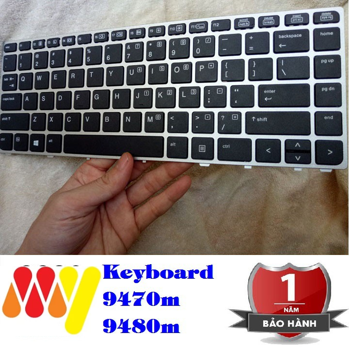 Bàn phím laptop TAC_KB_HP_9470 thay thế cho Hp Folio 9470m 9480m 9470 9480 - New 100% - Có khung bạc