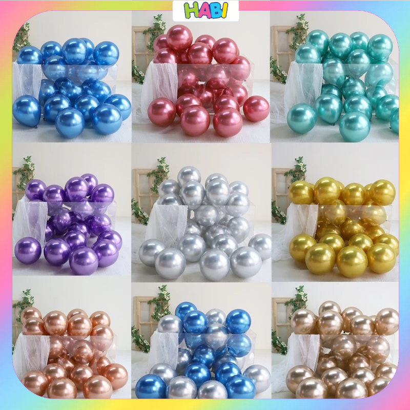 Set 50 Bóng Mix màu cỡ 10 inch trang trí sinh nhật sự kiện loại đẹp  BB6