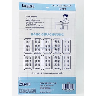 Giấy kiểm tra cấp 1 Eras E750 15 tờ đôi
