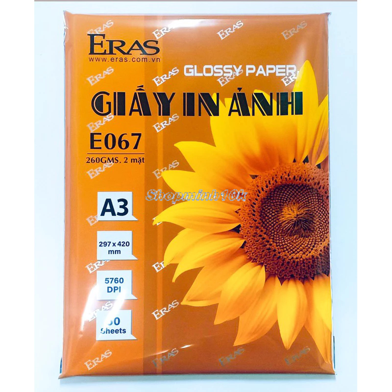 50 tờ Eras E067 Giấy in ảnh 2 mặt A3, định lượng 260 gsm (50 tờ)