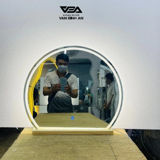 [Hoả tốc1-2h] Gương Bỉ Nhập Khẩu - Gương Bán Nguyệt Để Bàn Trang Điểm Đèn LED Cao Cấp Vạn Bình An