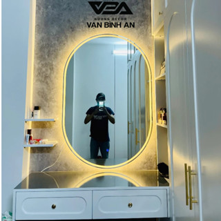 Gương Bỉ AGC Nhập Khẩu 5mm Gương Soi Oval Cảm Ứng Đèn LED Cao Cấp Vạn Bình An