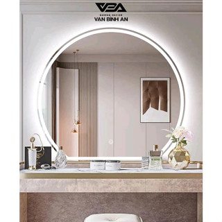 Gương Bỉ AGC nhập khẩu - Gương Bán Nguyệt Cảm ứng đèn led cao cấp Vạn Bình An