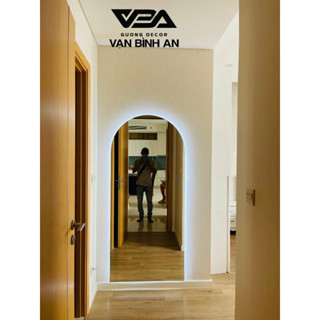 Gương Bỉ AGC Nhập Khẩu Toàn Thân Hình Vòm Cao Cấp Cảm Ứng Đèn Led 5mm - Vạn Bình An