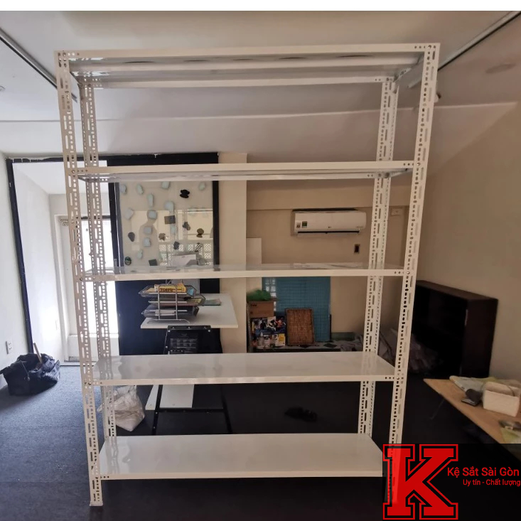 Kệ sắt v lỗ 5 tầng , kệ lắp ráp 5 tầng { Dài 1m x Rộng 40 cm x Cao 1.5 m x 5 Mâm}