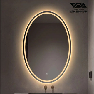 Gương Bỉ Nhập Khẩu Indo Hình Elip Treo Nhà Tắm Cảm Ứng Đèn Led Cao Cấp 5mm - Vạn Bình An