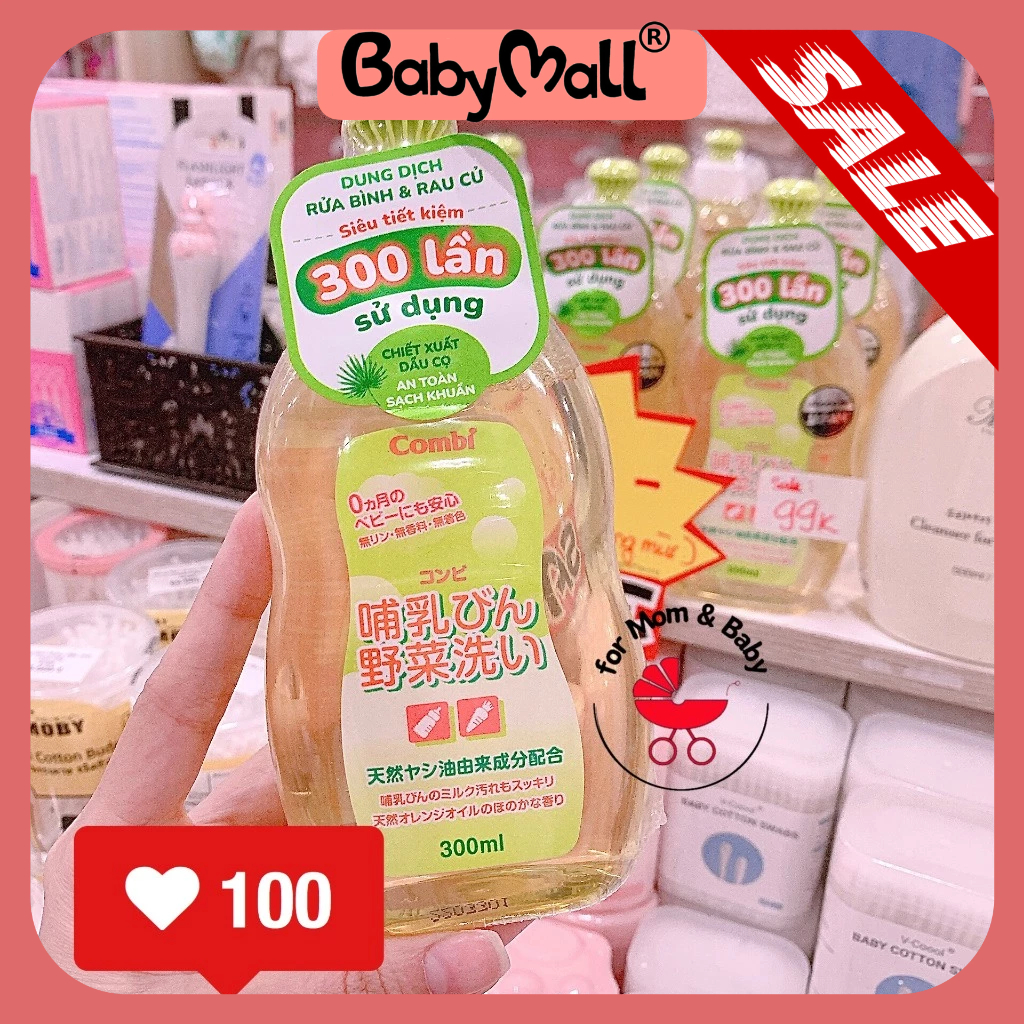 Combo chai rửa bình COMBI(Mua 1 chai tặng 1 túi)