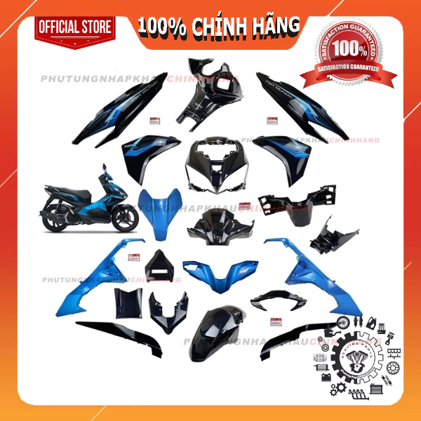 [LẺ MÓN] Dàn áo AB 125 2018 màu Xanh dương Đen tem Tiêu Chuẩn, Air Blade 125 2016 2017 2019 chính hã