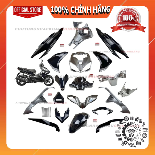 [LẺ MÓN] Dàn áo AB 125 2016 màu Xám Đen tem Thể Thao, Air Blade 125 2017 2018 2019 chính hãng