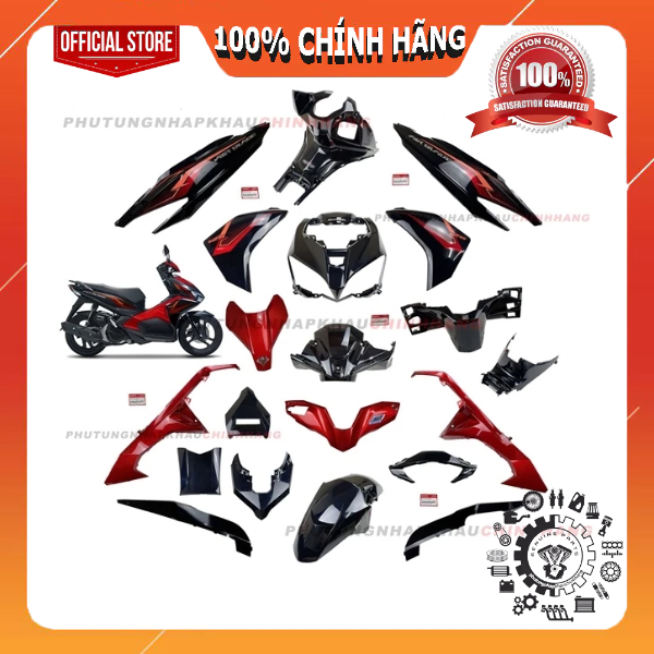 [LẺ MÓN] Dàn áo AB 125 2018 màu Đỏ Đen tem Tiêu Chuẩn, Air Blade 125 2016 2017 2019 chính hãng