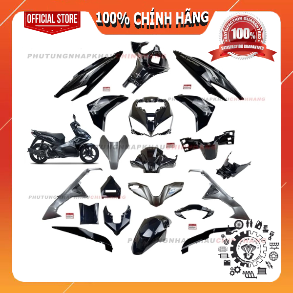 [LẺ MÓN] Dàn áo AB 125 2018 màu Bạc Đen tem Tiêu Chuẩn, Air Blade 125 2016 2017 2019 chính hãng