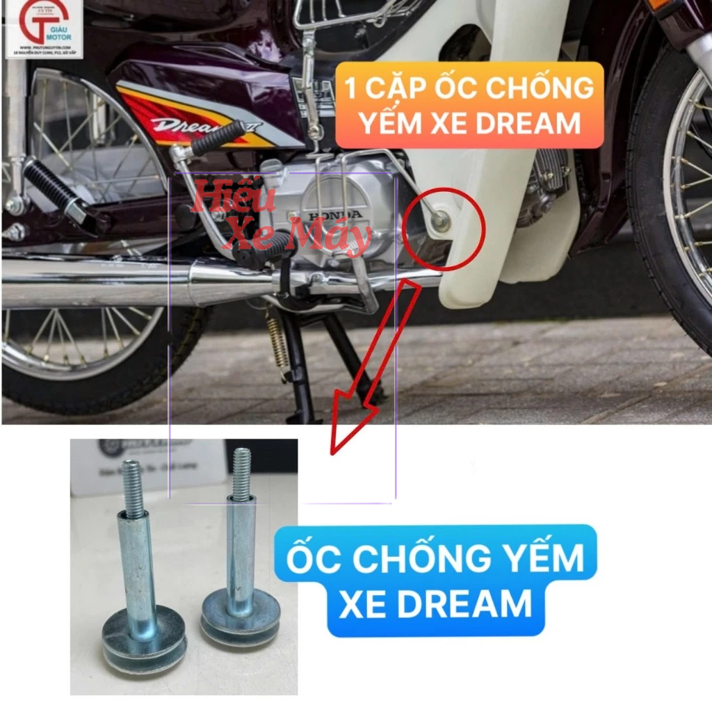 Cặp ốc chống yếm xe DREAM hàng đẹp