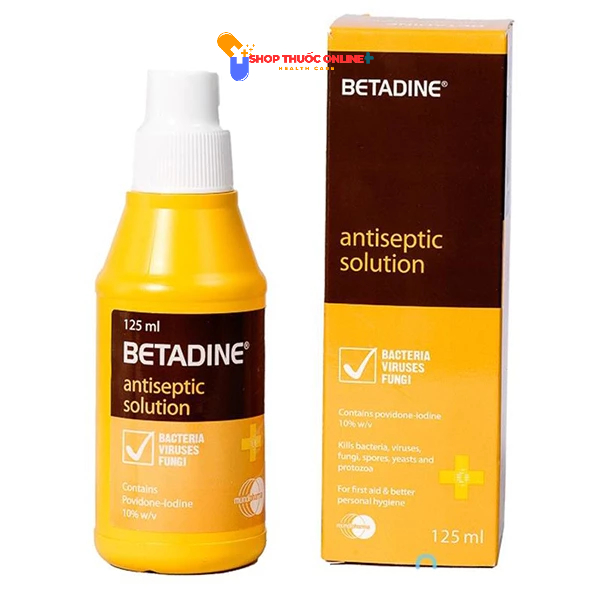 Dung dịch sát khuẩn Betadine Antiseptic Solution hỗ trợ sát khuẩn vết thương
