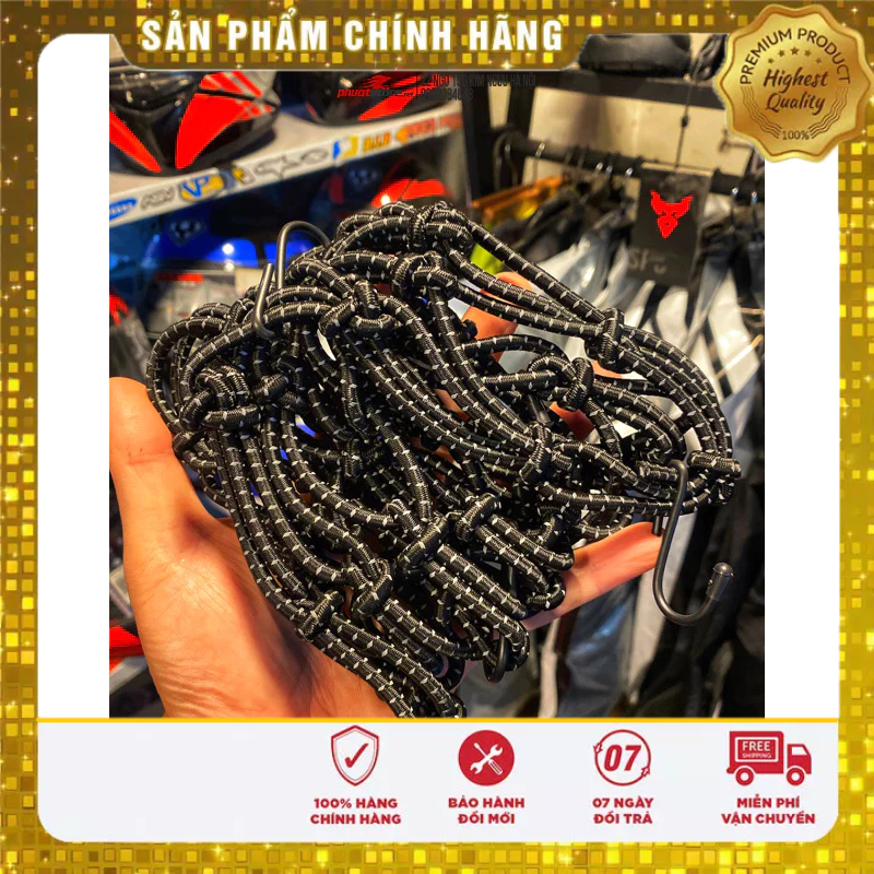 Lưới bọc ràng bình xăng Motowolf siêu dày phản quang