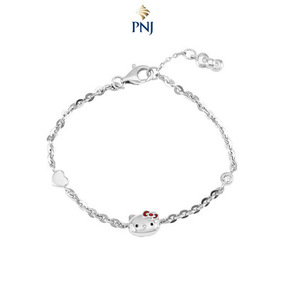 Lắc tay trẻ em Bạc đính đá PNJ ❤️ HELLO KITTY XM00W000027
