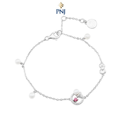 Lắc tay Bạc đính đá PNJ ❤️ HELLO KITTY PFMXW000002