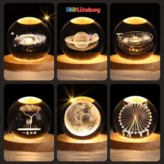 PVN67761 Quả cầu pha lê 3d tuyết phát sáng, đèn trang trí phòng ngủ, quà sinh nhật lưu niệm, decor loại 6cm litebuy