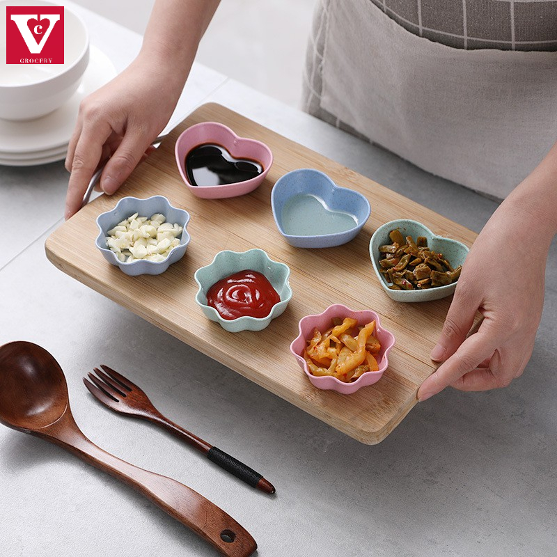[HÀNG CÓ SẴN] SET 5 Chén Đựng Nước Chấm Gia Vị Chén Cho Bé Ăn Dặm Làm Từ Lúa Mạch