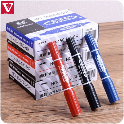 SET 2 Bút lông dầu 2 đầu màu đen viết mã sản phẩm đánh dấu không trôi mực