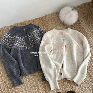 109cm Áo len nữ hoạ tiết thổ cẩm phối cúc nhiều màu dày ấm