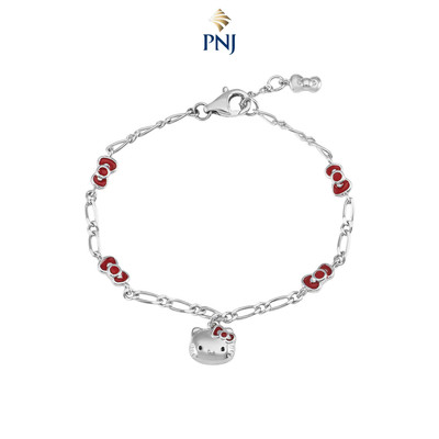 Lắc tay trẻ em Bạc PNJ ❤️ HELLO KITTY 0000W000101