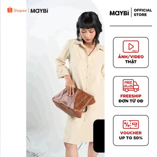 Đầm sơ mi Maybi dáng suông