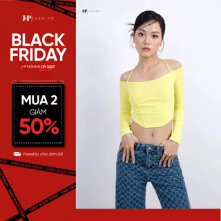 Áo Trễ Vai J-P Fashion Form Croptop Đan Dây Chéo Sau Lưng Chất Thun Gân Ôm Body 10207928
