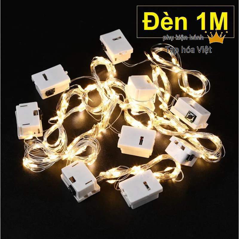 ĐÈN LED 1M trang trí bánh, fairy light, đèn đom đóm chụp ảnh (có sẵn pin)