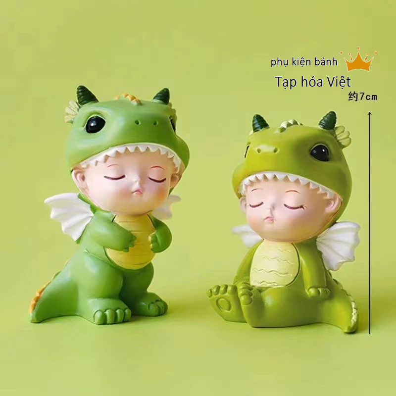 Em Bé Khủng Long Trang Trí Bánh Kem, Bé Ngủ Khủng Long Nhí