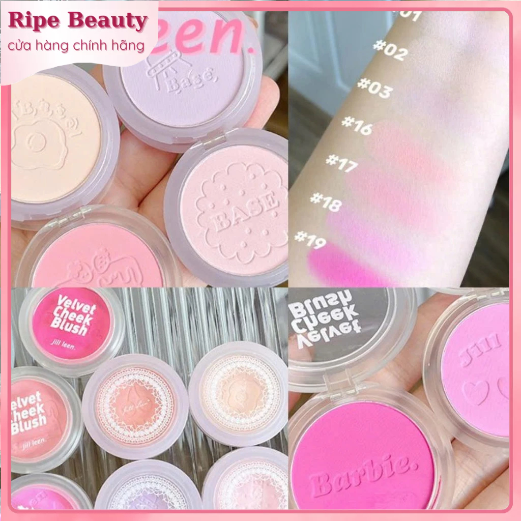 Jill leen Phấn Má Hồng Màu Đào Đào Ngọc Trai Mờ Lấp Lánh Không Thấm Nước Làm Sáng Tông Màu Da
