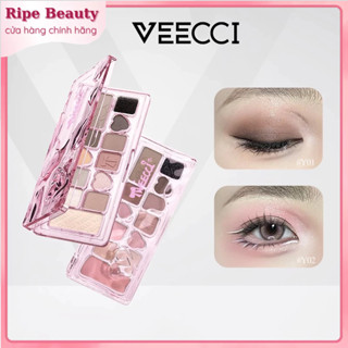 Bảng Phấn Mắt VEECCI 11 Ô Ballet Nơ Lụa Hồng Đen, Có Kèm Mút Vệ Sinh Cọ Tiện Lợi, Đa Năng