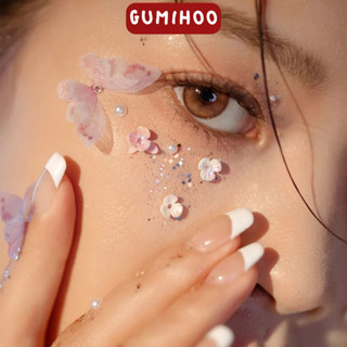 Đá đính mặt, dán tóc makeup cô dâu trẻ em hạt nhỏ, bướm nhiều màu Gumihoo1