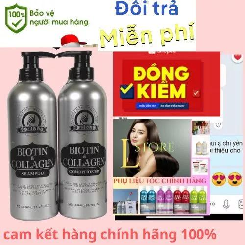 Dầu Gội Đầu Selena Biotin & Collagen Mềm Mượt Hoàn Hình Xả Siêu Mượt Lưu Hương Lâu 800ml | LinhLinh.